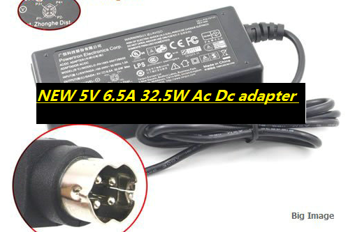*Brand NEW*for 4-Pin Powertron Electronics Corp.PA1065-050T2B650 Switching 5V 6.5A 32.5W Ac Dc adapt